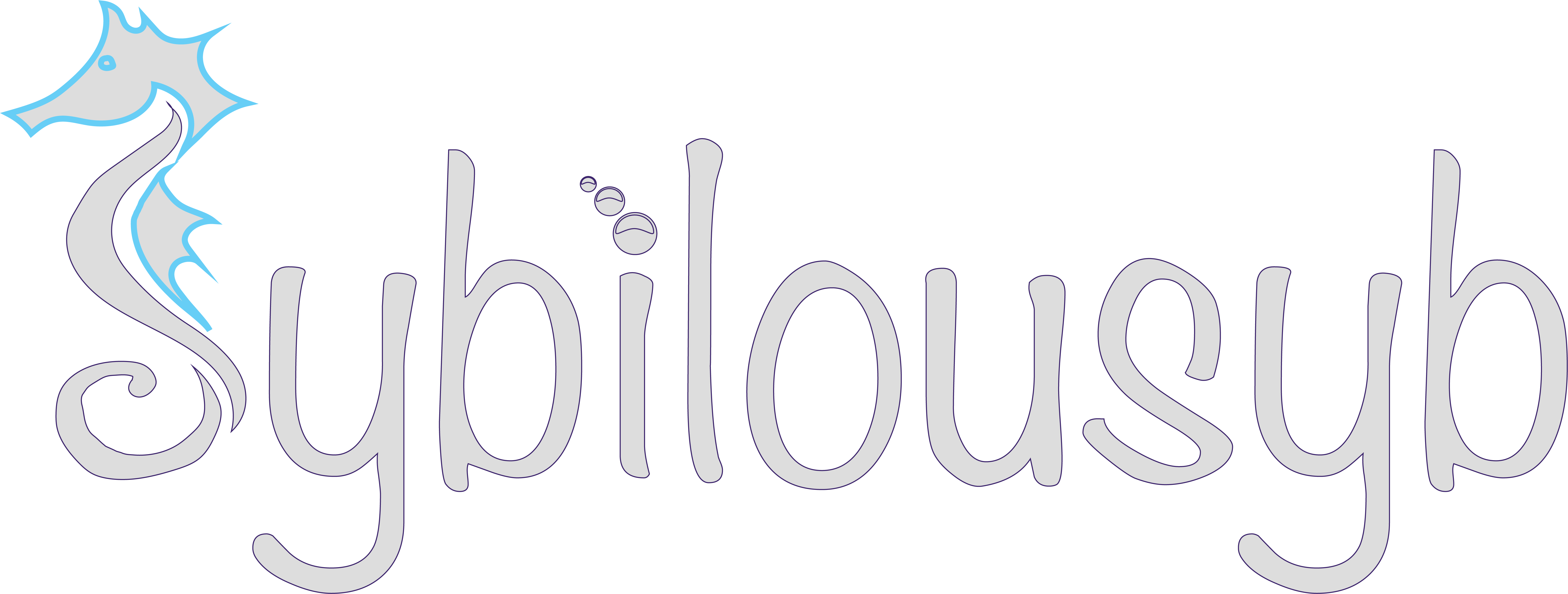 SybilouSyb logo inverted colors